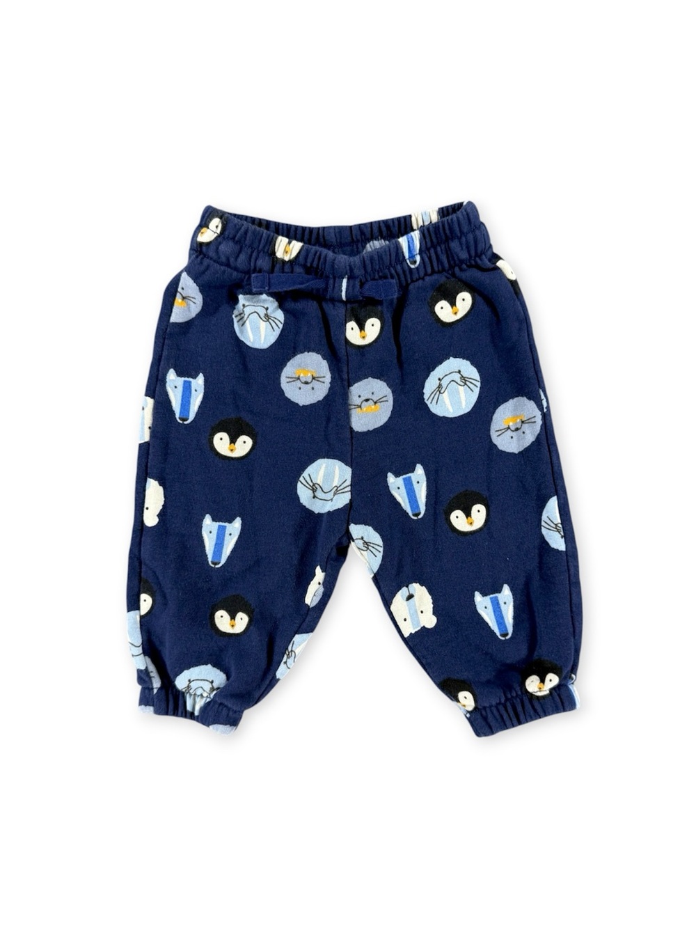 Hanna Andersson Navy Blue Baby Arctic Animal Print Jogger Pants size 6-12 months